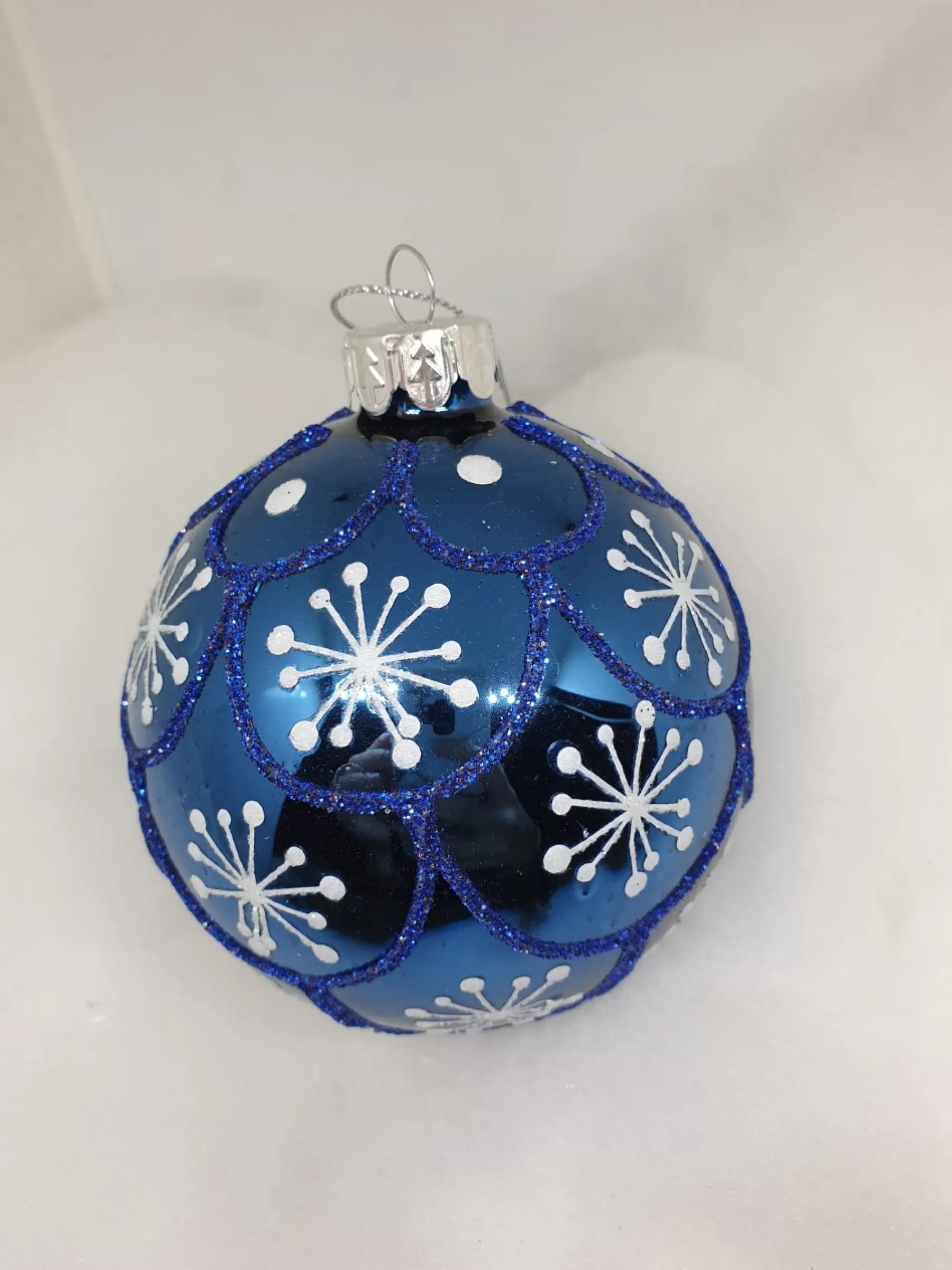 Cheap La Maison du Père Noël Boule De Noël A Ornements Et Reliefs Bleu-Blanc