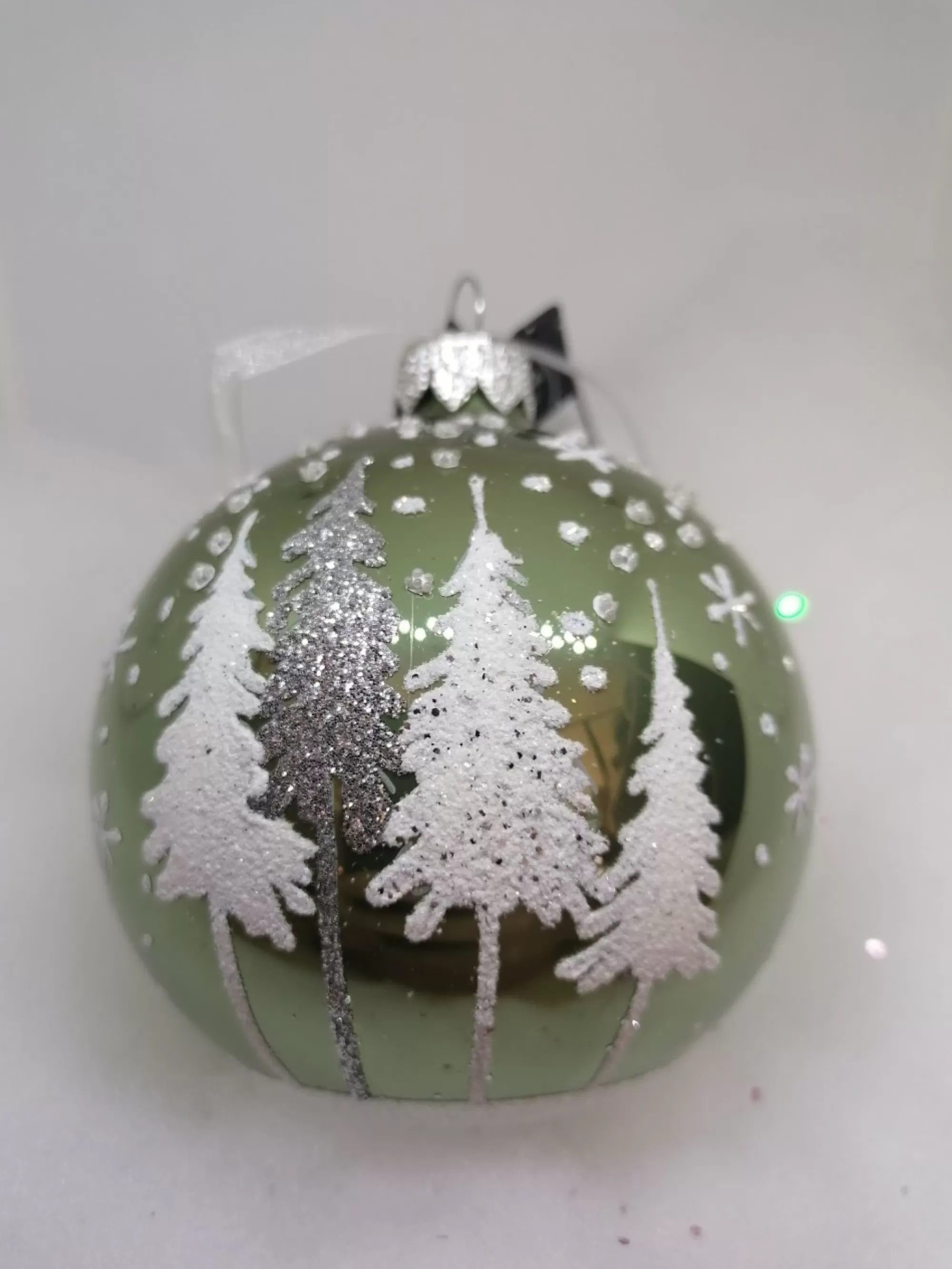 Outlet La Maison du Père Noël Boule De Noël A Sapins Vert-Blanc-Argente