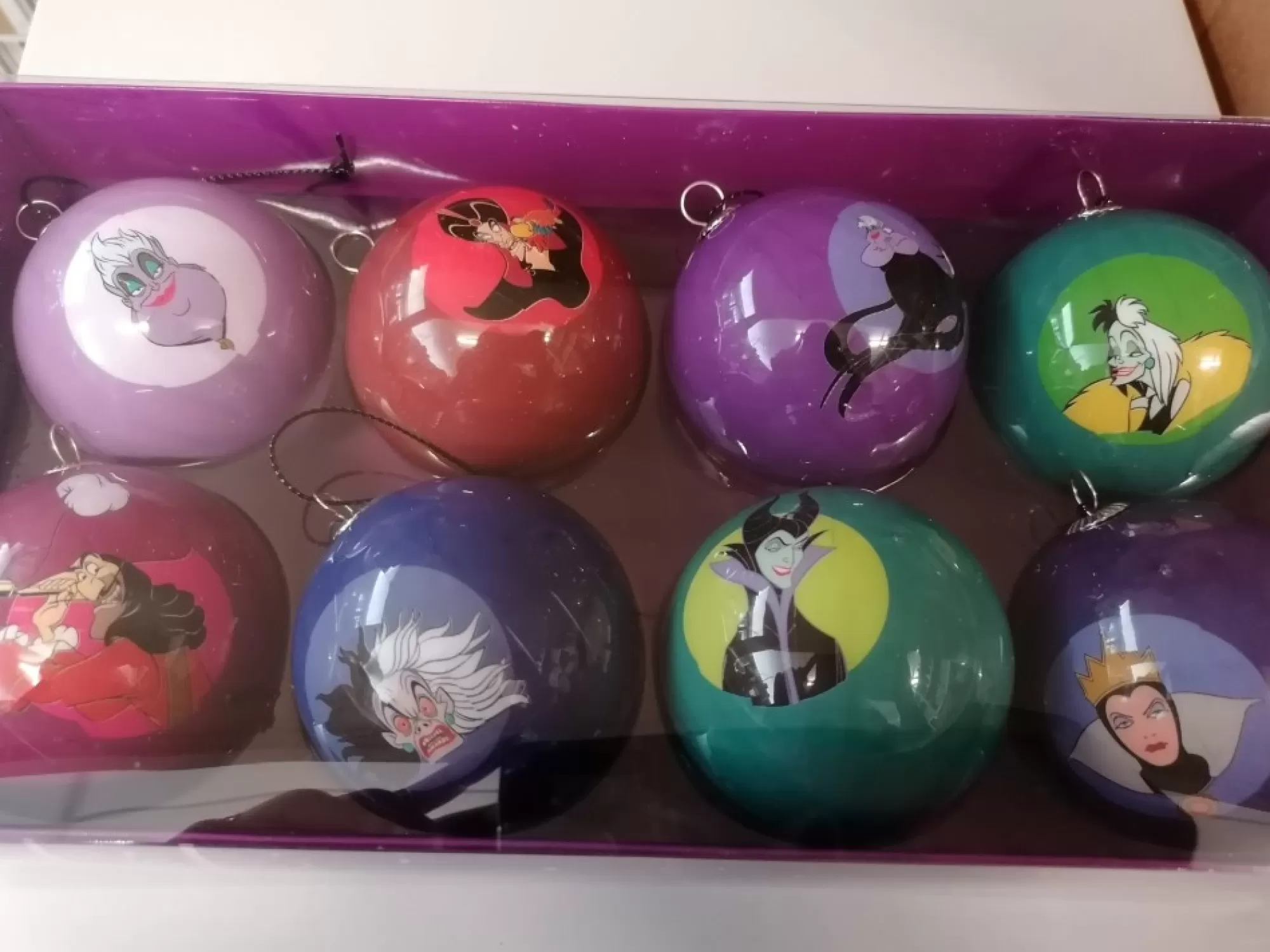 Clearance La Maison du Père Noël Box De 8 Boules Disney Vilains