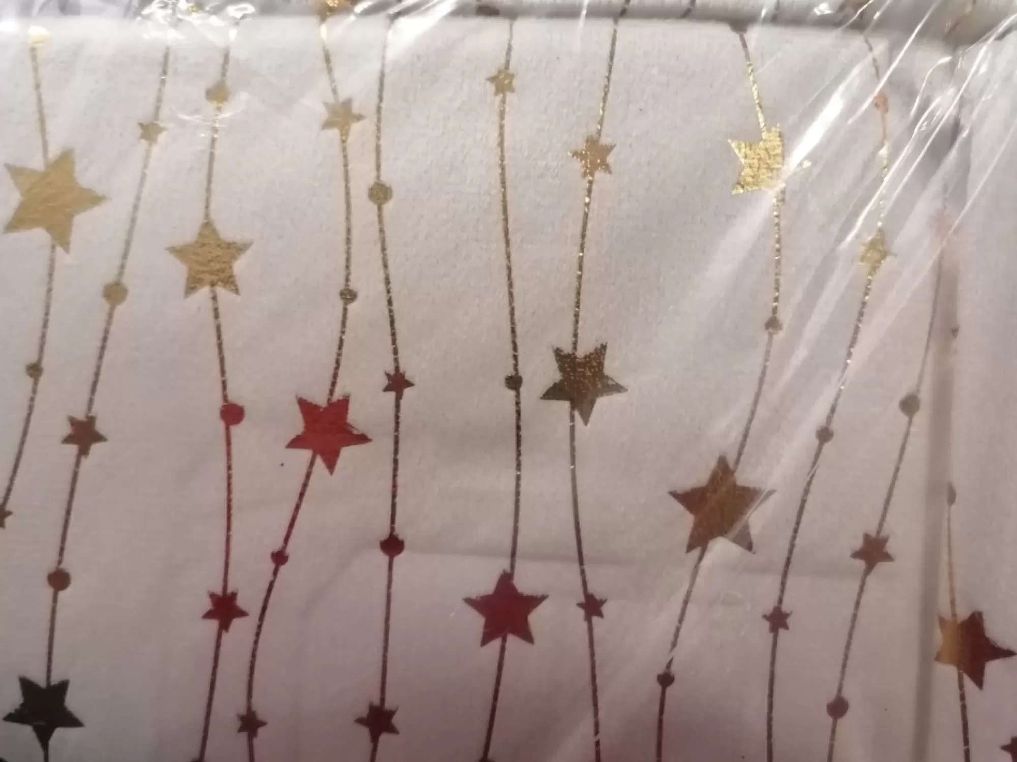 Outlet La Maison du Père Noël Nappe Effet Lin Motif Etoile