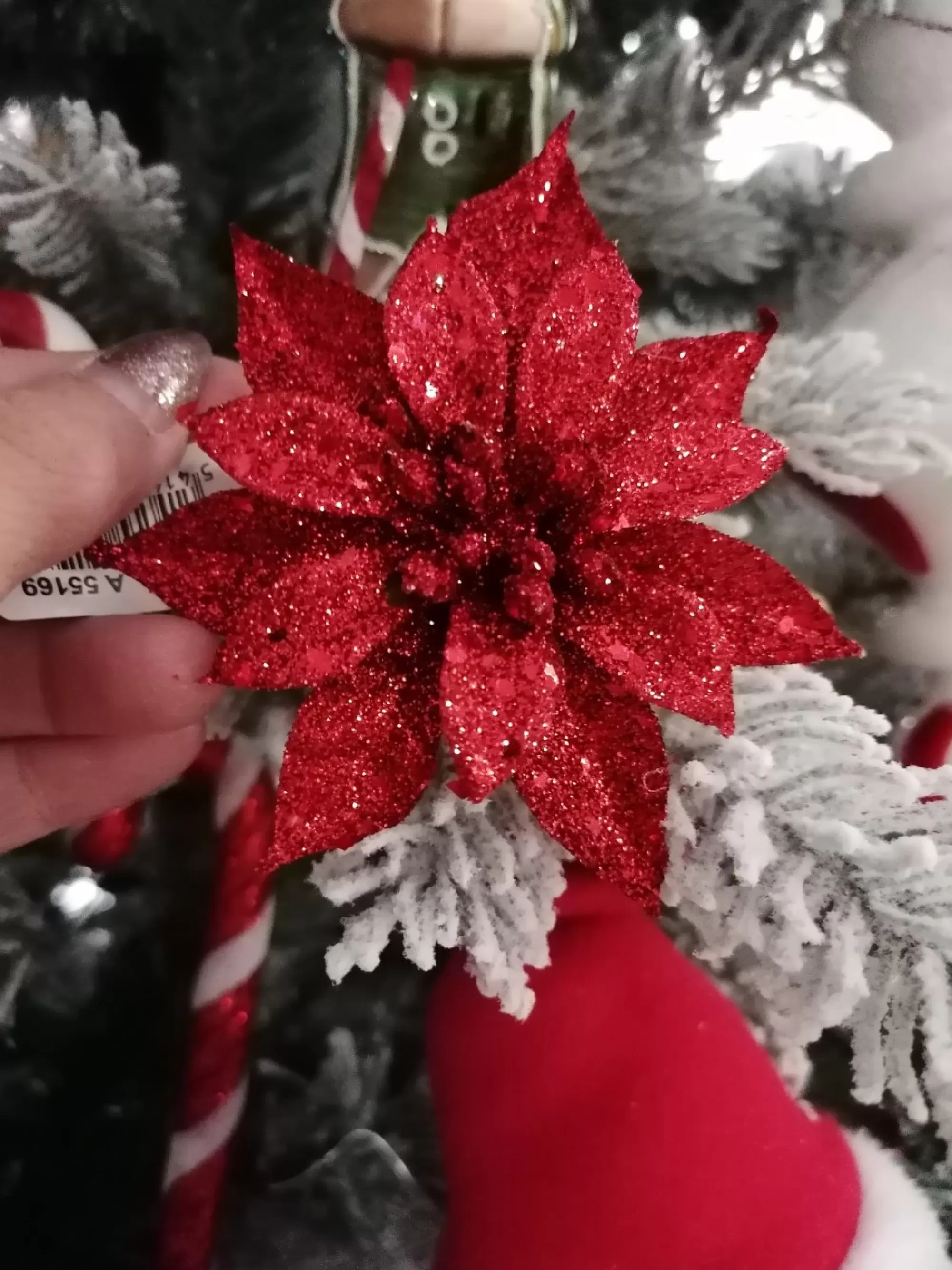 Online La Maison du Père Noël Petit Poinsettia Sur Pince